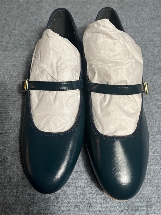 Tictactoes Shoes - Women's Leather Mary Jane Flats in Deep Teal